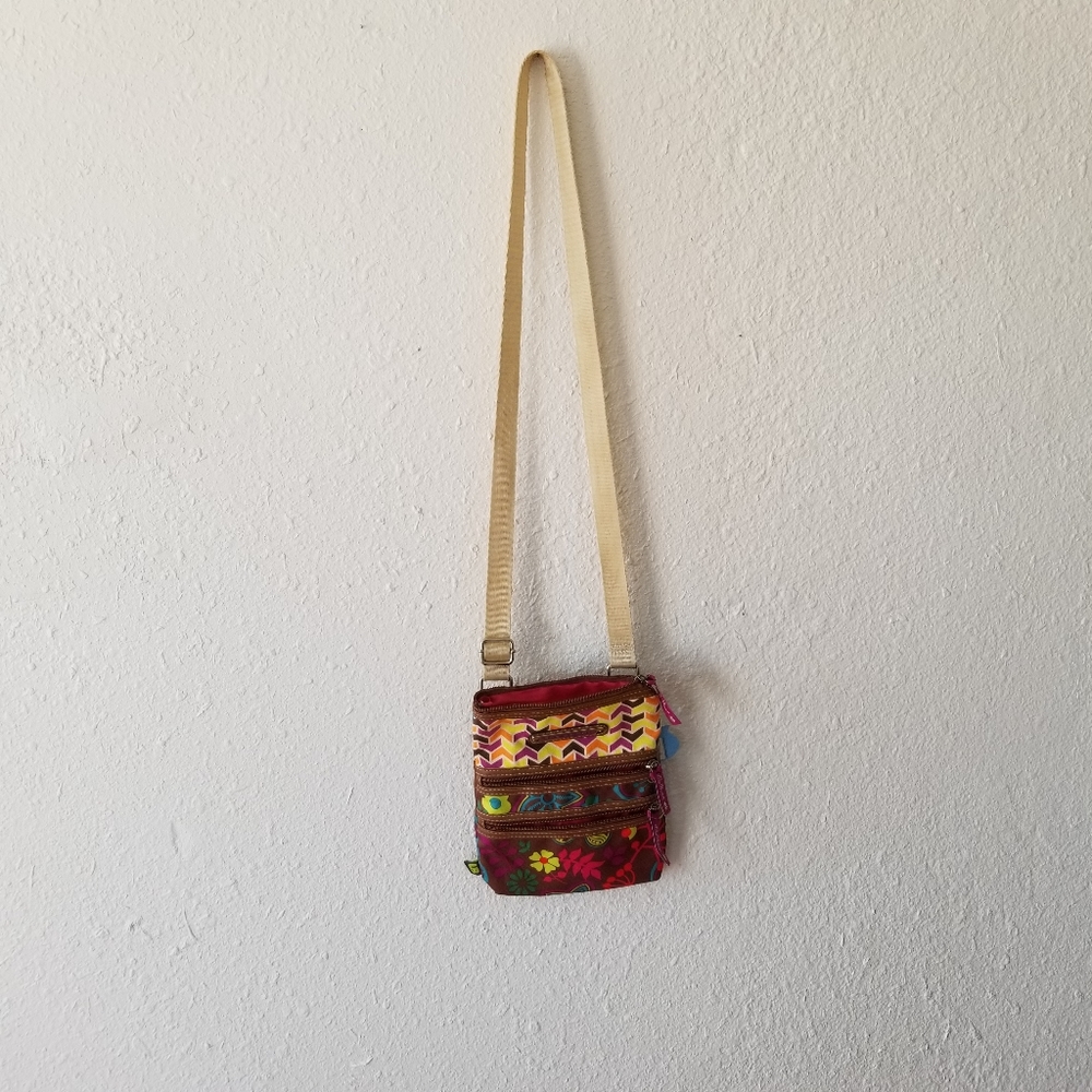 Lily Bloom crossbody colorful floral pattern purse